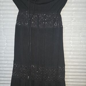 ANGL Black Maxi Dress with Lace Detail